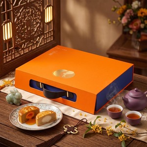 Custom Luxury Printed Rigid Paper Cardboard Magnet <b>Box</b> With Handle For Festival Dessert <b>Cake</b> <b>Box</b> - Product Image 3