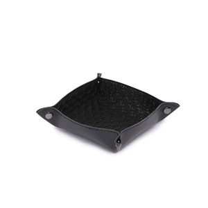 Plateau de rangement pliable de style nordique, carré, en cuir PU, organisateur de bureau, porte-clés, support d'entrée, type 0,07 kg - Product Image 1