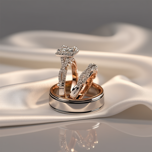 Ensemble de trois bagues classiques en diamant pour femme, coupe princesse, couleur D naturelle, or blanc, cuivre, pour bague de fiançailles certifiée F500 - Product Image 2