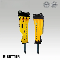 Martillos Hidráulicos RIBETTER de Alta Calidad, Martillo Rompedor con Motor y Caja de Cambios para 0.8-55t