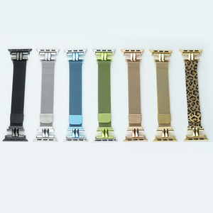 Nouveau design mince <span class=keywords><strong>bracelet</strong></span> milanais pour <span class=keywords><strong>Apple</strong></span> <span class=keywords><strong>Watch</strong></span> série 10 9 8 7 6 5 SE <span class=keywords><strong>Bracelet</strong></span> en métal femmes <span class=keywords><strong>bracelet</strong></span> léopard 41mm 45mm 49mm bandes - Product Image 2