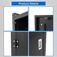 Armoire de rangement noire pour vaisselle sale, à poser au sol, avec bac de drainage, pour service de buffet, restaurant, hôtel, cafétéria