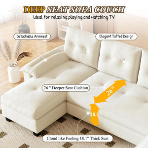 Modern <b>Convertible</b> Sofa <b>Bed</b> with Backrest New Arrival Velvet Pull-Out Extendable for Living Room Bedroom - Product Image 2