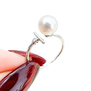 แหวนเงินแท้ S925 พร้อมฐานเปล่าสำหรับทำเครื่องประดับมุก DIY รุ่นเพชรเม็ดเดียว สำหรับลูกปัดขนาด 8-10 มม. ฐานเครื่องประดับเงิน 1881 - Product Image 5