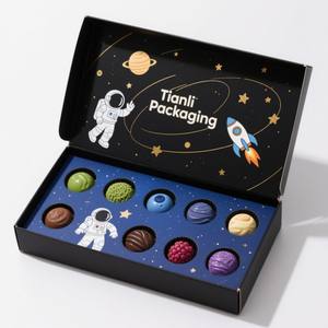 Caja de comida de Impresión digital personalizada al por mayor caja de chocolate con tema de planeta caja magnética con inserto de plástico y cubierta de papel - Product Image 4