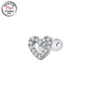 M1.2 ASTM F136 Titane Micro Filetage Interne Fin Croix Cœur Ancrage Dermal Bijoux de Piercing pour le Corps et le Visage Prix de Gros - Product Image 2