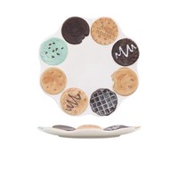 Assiette en céramique style Ins, couleur sous-glaçure, compatible micro-ondes, pour hôtels et usage domestique, assiette de table hautement esthétique, forme irrégulière