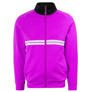 เสื้อแจ็คเก็ตแทร็ค MERITORIOUS INTERNATIONAL รุ่น Unisex สำหรับใส่ลำลองหรือเล่นกีฬา แบบซิป OEM ODM ขายส่ง กันน้ำ สำหรับฤดูหนาว ลายทางสีขาว สไตล์ไฮสตรีท - Product Image 3