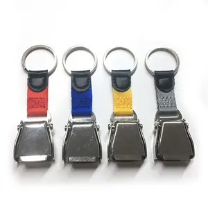 Wholesale Factory Aircraft Seatbelt Buckle Graved Metal Keychain