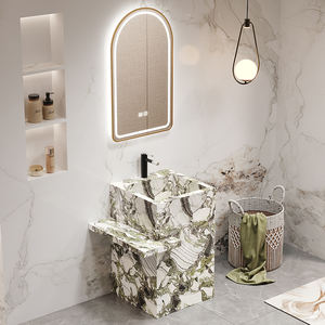 Lavabo <span class=keywords><strong>colonne</strong></span> en dalle de <span class=keywords><strong>pierre</strong></span> carrée [Designer Custom] pour hôtel/KTV, lavabo créatif et minimaliste - Product Image 2