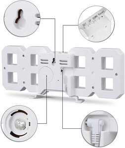 2022 Hàn Quốc Không Có. <span class=keywords><strong>1</strong></span> Hot Bán Ins Hiện Đại Trang Trí Nội Thất <span class=keywords><strong>3</strong></span> Cấp Độ Sáng Ánh Sáng Ban Đêm Tường Bảng Bàn 3D Trắng Kỹ Thuật Số LED Đồng Hồ Báo Thức - Product Image 2