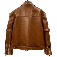 Blouson en cuir pour homme, style motard, tendance, coupe décontractée, court, type aviateur, vente en gros
