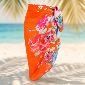 Pareo Sarong une pièce pour femme avec imprimé floral, attache sur le devant, en viscose/polyester, séchage rapide, écologique, pour la plage - Product Image 3