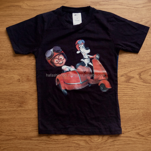 Camiseta de Verano al por Mayor para Niños, Bebés y Niños Pequeños, Cuello Redondo, Manga con Volantes, 100% Algodón Tejido Liso Teñido, Técnica Lavada - Product Image 2