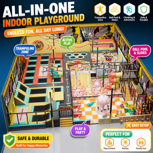 Durable Kids <b>Indoor</b> Playground with <b>Slide</b> Monkey Bars for Scenic Spot <b>Indoor</b> Play Zone - Product Image 1