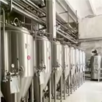 Système de brassage de bière en acier inoxydable avec ligne de production PLC, fermenteur, remplisseuse et capsuleuse pour brasserie artisanale, mise en conserve et mise en bouteille