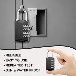 Cadenas à combinaison à 4 chiffres, étanche, pour extérieur, bagages, casier de gym, boîte à outils, valise, serrure pour employé - Product Image 5