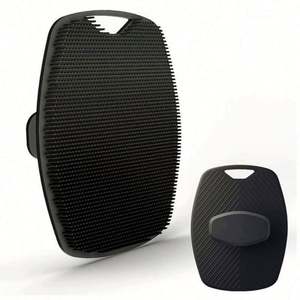 Nouvelle brosse exfoliante en silicone de qualité supérieure, forme carrée, pour le corps, le dos, le visage et le cuir chevelu, avec logo personnalisé, noire, pour la douche - Product Image 3