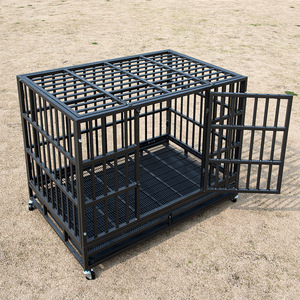 फोल्डेबल कुत्ते पिंजरे सार्वभौमिक पहियों विरोधी जंग स्प्रे पेंट करते हैं बड़ी जगह बड़े कुत्ते सभी स्टील ट्यूब टिकाऊ पालतू पिंजरे ट्रे के साथ - Product Image 3