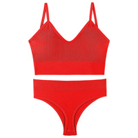 Ensemble soutien-gorge et culotte Green Envoy personnalisé, coloré, deux pièces, sans armatures, dos sexy en U profond, avec coussinets amovibles pour femme