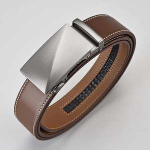 Ceinture en cuir véritable européenne et américaine en gros, ceinture en cuir pour homme avec boucle automatique en alliage - Product Image 3