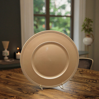 Plateau de charge rond en plastique de 13 pouces grande assiette de décoration de table pour la maison cuisine fête mariage ou événement plats et assiettes