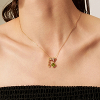 Collar Personalizado con Números Arábigos, Collar con Inicial y Piedra de Nacimiento con Diamante, Regalo de Boda para Mujer o Día de la Madre