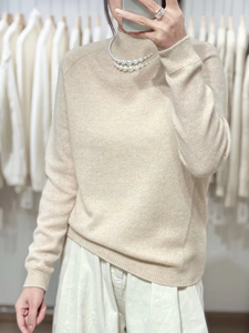 Suéter de Invierno Vintage 100% Cachemira para Mujer, Personalizable, Tejido Holgado, Cuello Redondo, Grueso, Sin Costuras y Cálido - Product Image 6