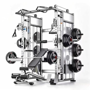Máquina Smith Comercial Multifuncional, Ajustable, Duradera y Plegable, con Cable Metálico, Banco de Pesas y Soporte <span class=keywords><strong>para</strong></span> Sentadillas, <span class=keywords><strong>para</strong></span> Uso en Interiores - Product Image 1