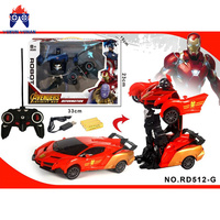 Obral mainan anak-anak 1: 16 RC mobil Robot lima arah pengendali jarak jauh Stunt mainan mobil deformasi satu tombol