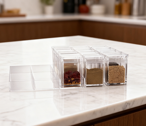 Set di Barattoli Ermetici per Spezie da Cucina con Vassoio - Organizzatore per Condimenti da 12 Pezzi da 150ml per Erbe e Alimenti Secchi - Product Image 2