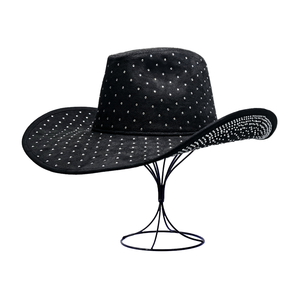 Sombrero Fedora de Fieltro de Lana para Hombre y Mujer, con Cristales Brillantes y Ala Ancha, Estilo Vaquero Casual con Pedrería - Product Image 2