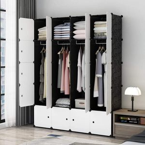 Lắp Ráp Almirah Cube Nhựa Tủ Tủ Giá Rẻ Có Thể Gập Lại PP Nhà Hiện Đại Bảng Điều Khiển Tủ Quần Áo Cho Quần Áo - Product Image 3