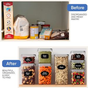 24-Piece Set of Organic Kitchen Storage <strong>Containers</strong> Single-Tier Transparent Airtight BPA-Free Clear Plastic Food Boxes with Cover