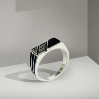 KAAN JEWELRY Moderner 925er rhodinierter Herren ring aus Silber-Modeschmuck für vielseitige Anlässe Made in Guangdong