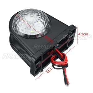 2 pièces, 24 V, 8 LED, feux de position latéraux pour voiture et camion, en caoutchouc et plastique, double face, clignotants rouges et blancs pour remorque, camion, fourgonnette, bus - Product Image 6