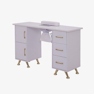 Table de manucure portable blanche avec aspirateur intégré et armoire de rangement – Poste de travail pour nail art - Product Image 6