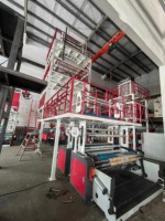 Machine de soufflage de film PE automatique Hongtong, état neuf, ABC3, 3 couches, LDPE, HDPE, LLDPE, film pour serre, film agricole