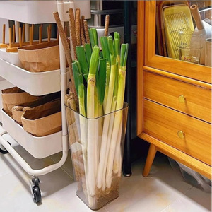 Cesta de almacenamiento rectangular blanca multifuncional para ingredientes de cocina, organizador de nevera - Product Image 2