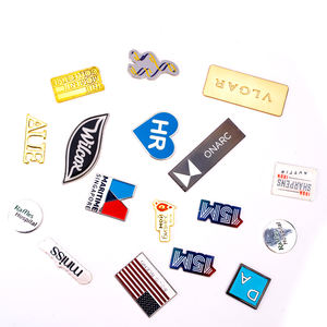 Individuelle Logo-Metallaufkleber Anstecknadel Metallische Klebeetiketten UV-Bedruckte Abzeichen Handy Soft- und Hartemaille-Pins Metallaufkleber - Product Image 1