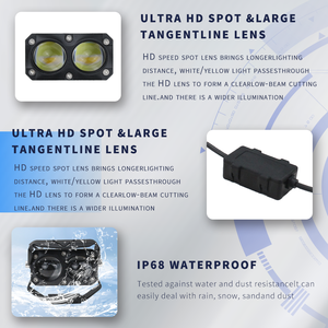 90W <b>Projector</b> LED <b>Light</b> with Fan Hi/Low Beam 3000K 6000K LED Front Grille <b>Lights</b> for Car Truck Jeep Off-road Motorcycle - Product Image 4