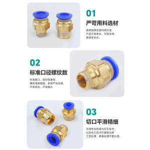 Huihong Pc Pneumatic Fittings Brass Plastic Threaded Straight <b>Connector</b> For Air Hose Quick Connect 8mm 10mm 12mm - Product Image 4
