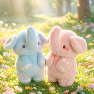Nuovo Arrivo: Peluche di Elefanti Piccoli e Accoppiati, Regalo di San Valentino, Morbido Giocattolo Animale Blu e Rosa - Product Image 4