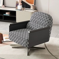 Fauteuil pivotant inclinable moderne minimaliste de style italien pour la maison, la chambre à coucher, le salon, l'extérieur, la villa et l'hôtel