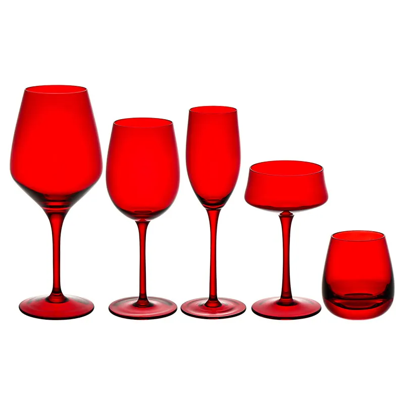 Medieval European Vintage Crystal Red Wine Glass Goblet Cup Set for Wedding