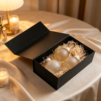 Boîte cadeau pliable en carton rigide noir de luxe de grande taille avec logo personnalisé, finition mate, fermeture magnétique