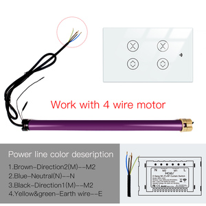 LangYeao sakelar tirai 2 Gang WiFi rumah pintar, sakelar tirai Retro Panel sentuh tahan lama ABS PC App - Product Image 2