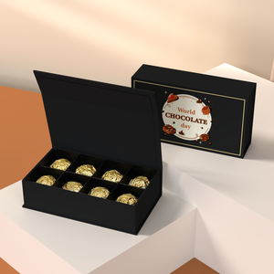 Caja de chocolate con logotipo personalizado Caja magnética de bolas de chocolate Logotipo de estampado en caliente Chocolates Postre Tuerca Caja de embalaje - Product Image 6