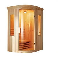 Sauna infrarouge intérieur moderne et traditionnel pour 4 personnes, bain de vapeur humide, cèdre rouge, baignoire spa préfabriquée, thermostat inclus