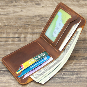 <b>Men's</b> Vintage Genuine Leather Slim Fold Short <b>Card</b> <b>Holder</b> Cash <b>Wallet</b> Minimalist Short Length Design Made in Bangladesh - Product Image 6